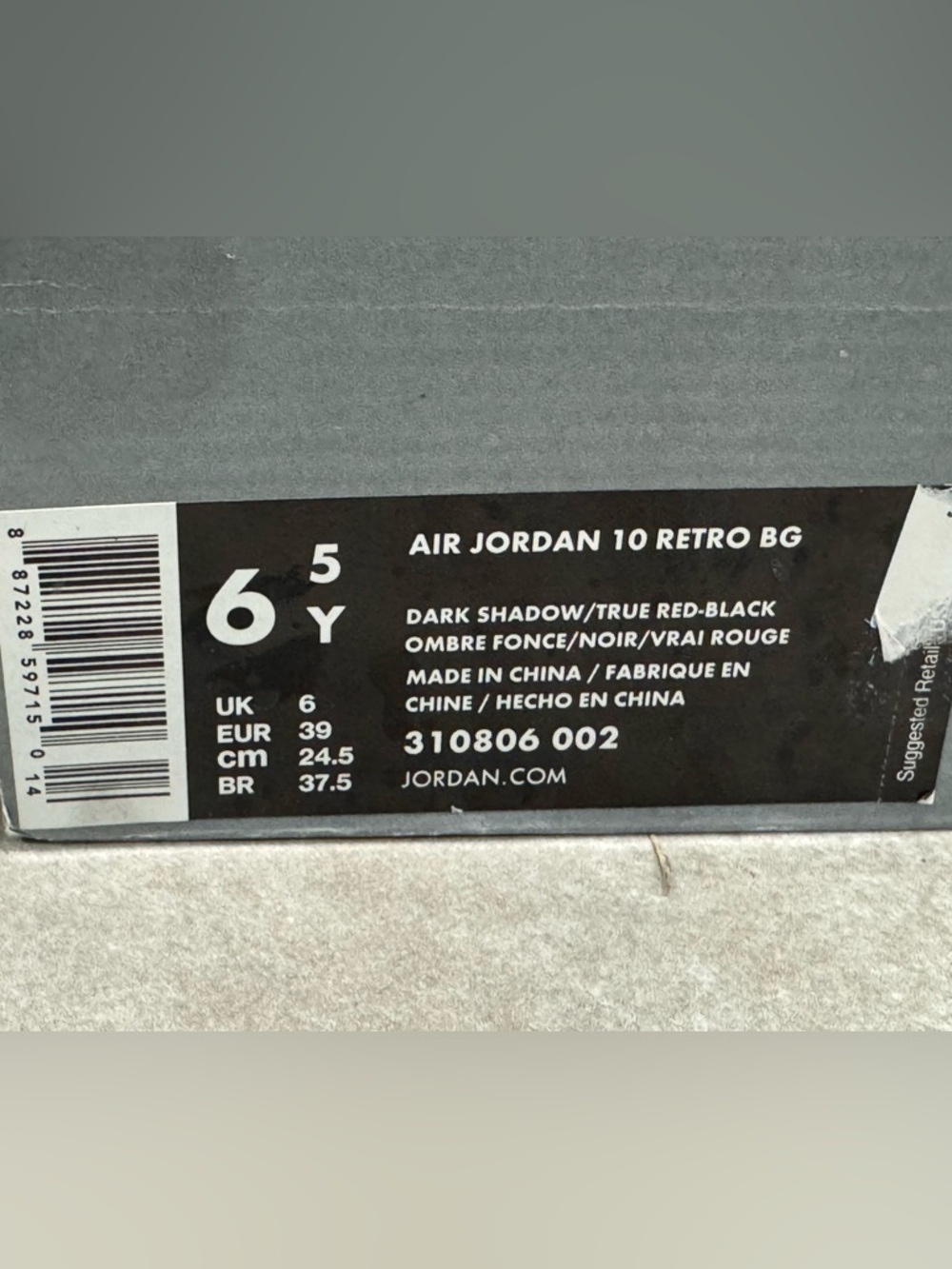 Size 6.5/8 Women's - Air Jordan 10 Retro 2018 Shadow - Picture 7 of 7